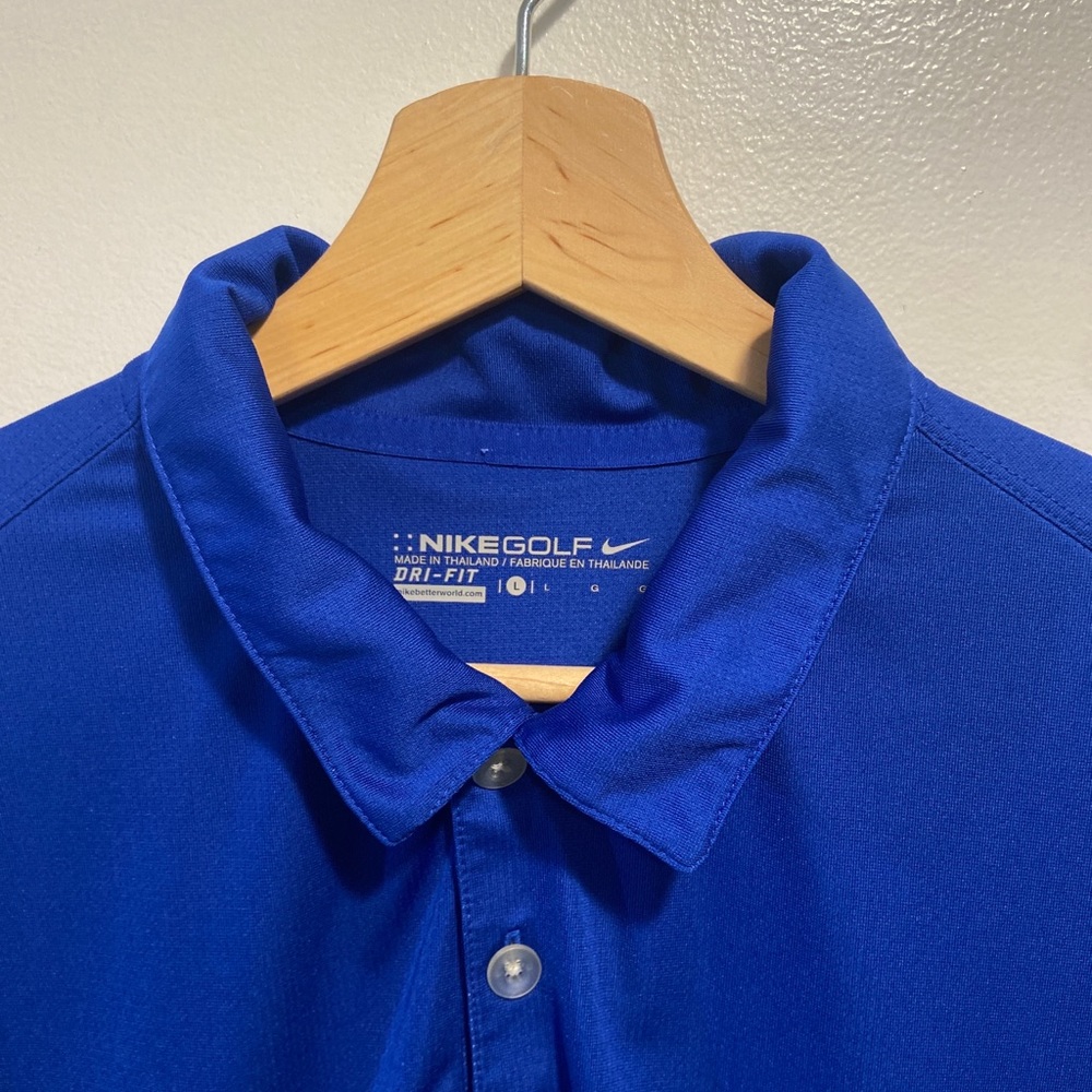 Nike Golf Dri Fit Blue Polo Shirt Men’s Large OKC Beautiful Mayor’s Tournament.